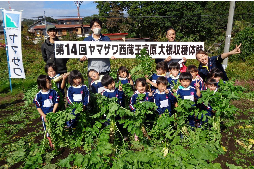 山形市西蔵王高原にて「大根収穫体験」を行いました - ヤマザワ | 山形